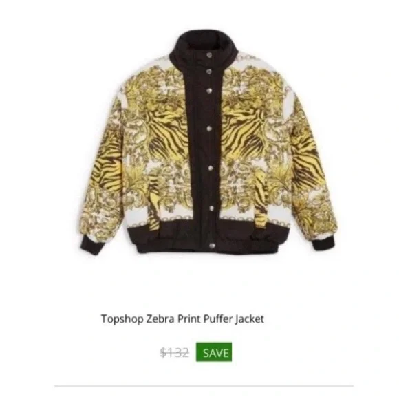 TOPSHOP ⚜️ Zebra Chain Puff Jacket - Picture 13 of 13